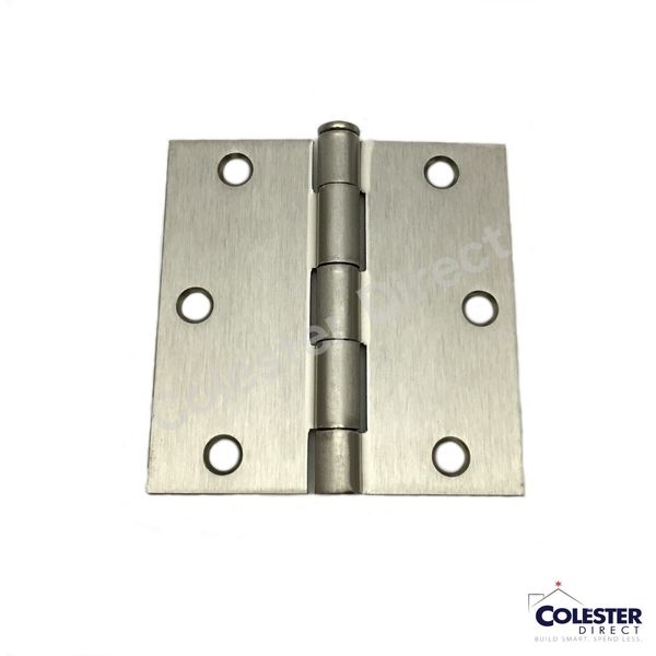 Satin Nickel Interior Door Hinge 3.5" with Square Corner 3 1/2 inches