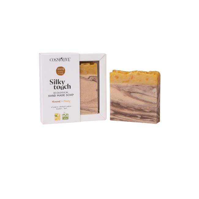 Cosmolive Ecological 100% Hand Made Solid Soap Bar - 100g (Silky Touch - Almond & Honey)