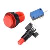 uxcell Game Push Button 33.5mm Round 12V LED Light Push Button Switch with Micro Switch for Arcade Video Games 5 Colors 5 Pcs