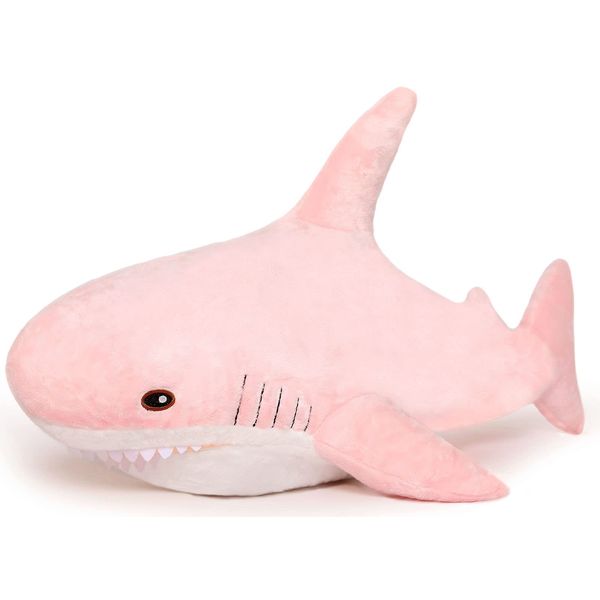 MorisMos Shark Pillow Giant Stuffed Shark, Baby Shark Plush Toy Shark Toys, Big Shark Stuffed Animal, Pink, 32in