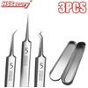 Pimple Remover Tweezers Pointed Curved Sharp Needle Blackhead Zit Acne Tool Set
