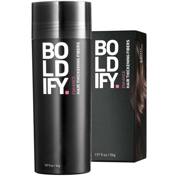 BOLDIFY Hair Fibres for Thinning Hair (LIGHT BROWN) - 56g Bottle - Undetectable & Natural Hair Filler Instantly Conceals Hair Loss - Hair Powder Thickener, Topper for Fine Hair for Women & Men