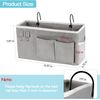 Versatile Grey Bedside Caddy Organizer for Bunk & Hospital Beds - 5 Compartments