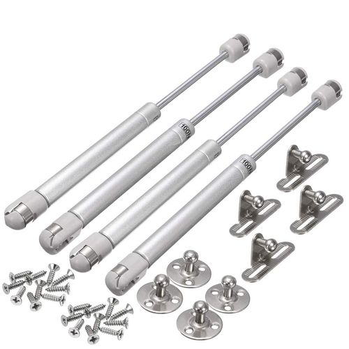 Gas Lift Strut, JESSTOLO Kitchen Cupboard Wardrobe Cabinet Door Pneumatic Support Gas Spring Strut Damper Hinge with 100N for Flap Fittings Soft Closing Stay, Pack of 4