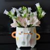 Cute  Face Planter Smiley Succulent Pot, 3 Inch Ceramic Plant Pot