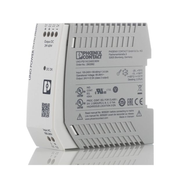 Phoenix Contact UN Power Supply PS/1AC/24DC/60 W 2902992