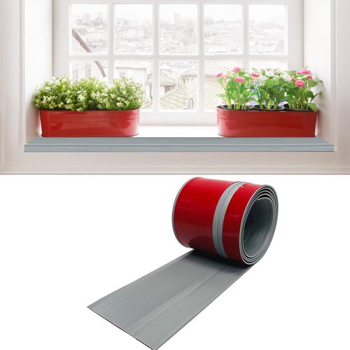 L-Shaped Cat Scratching Windows Sill Protector, 78.7 Inch Self-Adhesive PVC Window Sill Protector from Dog and Cat Scratching, Chewing and Slobbering, Grey