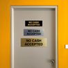 Basic No Cash Accepted Sign (Brushed Silver) - Large 2 Pack