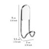 WENKO 20642100 Wall hook Classic - set of 2, Steel, 2 x 9 x 5.5 cm, Chrome