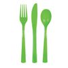 Lime Green Solid Assorted Plastic Cutlery - Classy & Elegant Flatware Design - Perfect for Parties, Weddings & Events - 18ct