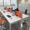 Mr Office Aluminium framed screen brackets (pair) to fit on desk return, White