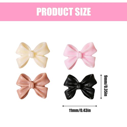 FKWKUW 50 Pezzi Decorazioni per Nail Art 3D con Papillon, Decorazioni per Unghie, Strass per Nail Art, Gioielli per Unghie, 5 Colores Decorazioni Strass Unghie