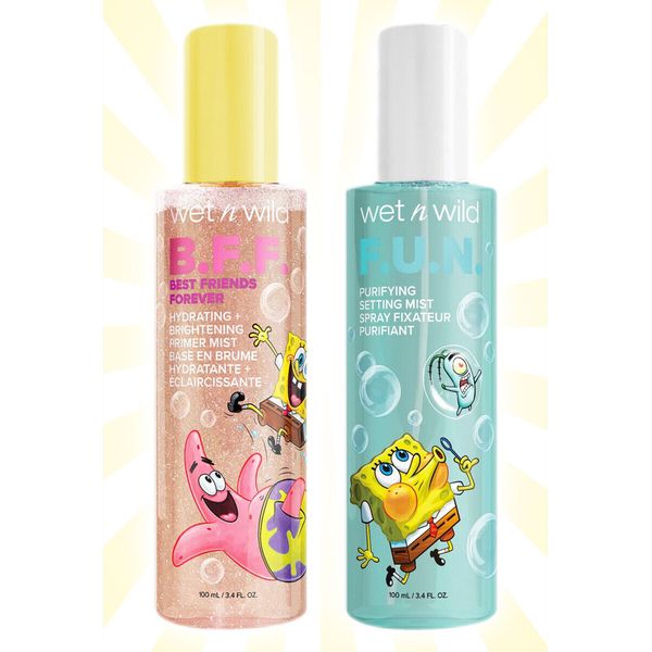 2 Wet n Wild x Spongebob Squarepants Hydrating Primer & Setting Spray Set 3.4 OZ