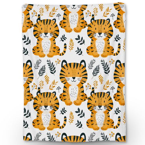Ti Caldi Cute Tiger Blanket, Soft Fuzzy Lightweight Cartoon Animal Flannel Throw Blanket Perfect for Couch, Bed, Travel & Outdoor Use, Warm Fluffy Cozy Decor Blankets for Adults Kids 60×50 in