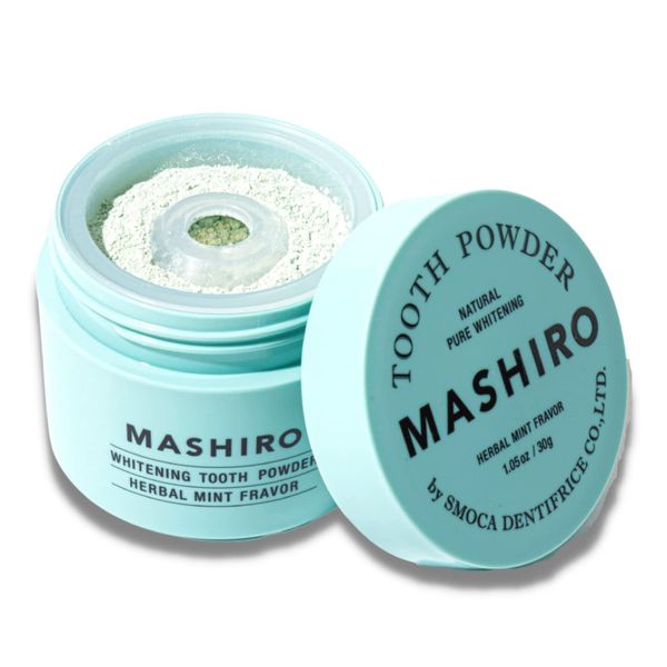 MASHIRO Medicated Whitening Tooth Powder, Herbal Mint, 1.1 oz (30 g) (Approx. 100 Uses), Quasi-Drug Whitening Toothpaste, Stain Care, Yellowing, Bad Breath, Made in Japan