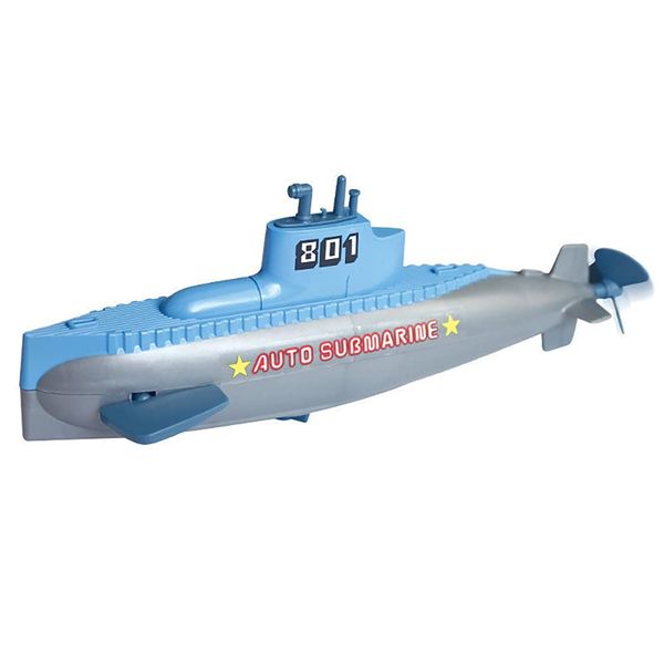 Miracland Wind-up Submarine Bath Toy, Funny Pigboat Water Toy SUB Bathtub Toy Clockwork Submarine Tub Toy Submarine Pool Beach Toy for Kids (Grey Submarine)