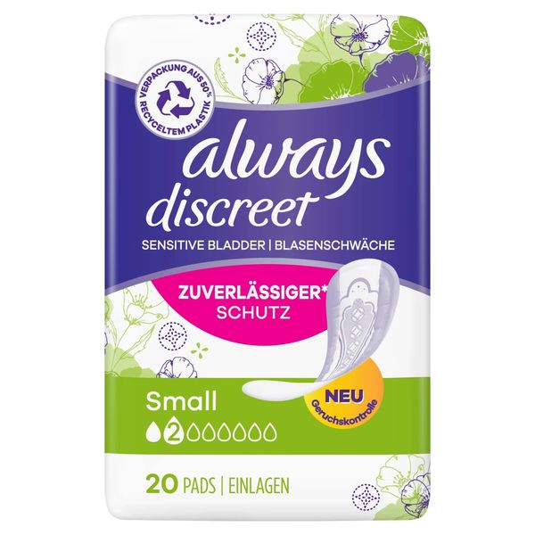 Always Discreet Incontinence Pads, Small, Pack of 20