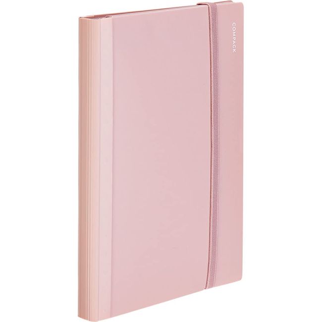 Kingjim CN5894H Clear File Compaq A4 Bifold 10 Pockets Pink