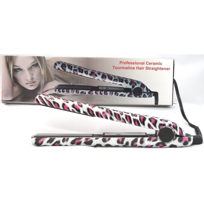 Mink Print Flat Iron/Hair Straightener Professional Ceramic Tourmaline Plates