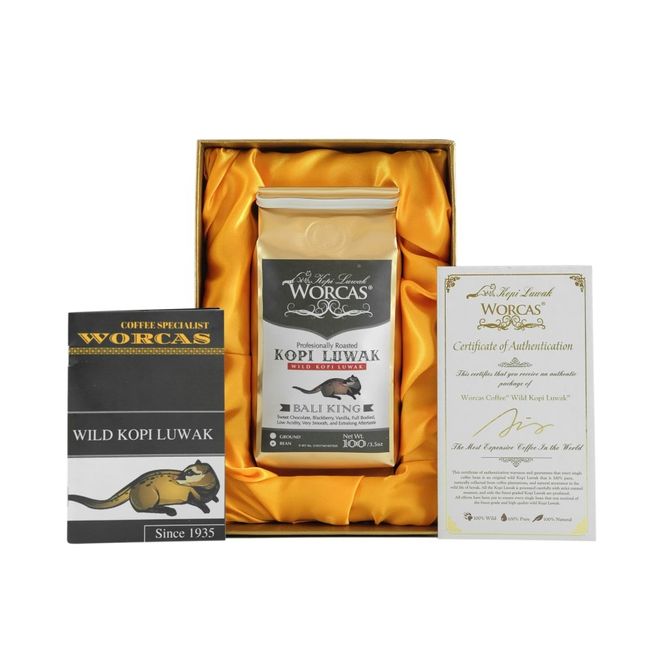 WORCAS Kopi Luwak Wild Bali King 100gr - Medium Gift Box - Bean coffee