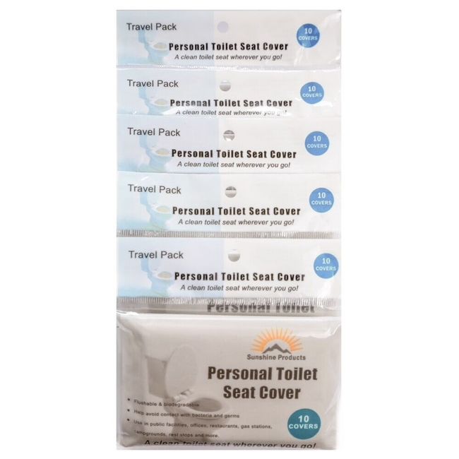 60 pcs Disposable Hygienic Paper Personal Toilet Seat Covers - 6 Travel Packs
