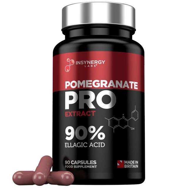 Pomegranate PRO 42,000mg Ultra Premium Pomegranate Supplement - 35x Concentrated & 90% Ellagic Acid – 90 Vegan Pomegranate Capsules Highly Concentrated