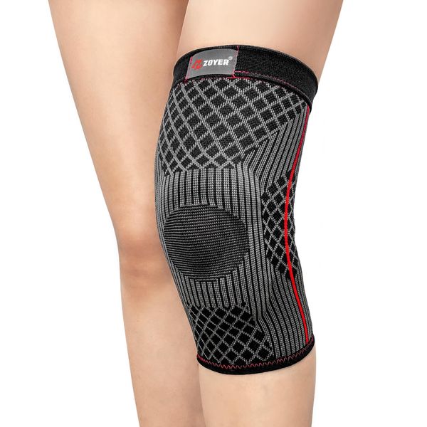 ZOYER Knee Brace for Women and Men with Patella Gel Pad, Non-Slip Knee Compression Sleeve for Knee Pain Relief, Knee Support for Meniscus Tear, ACL, Arthritis, Sports and Recovery Support