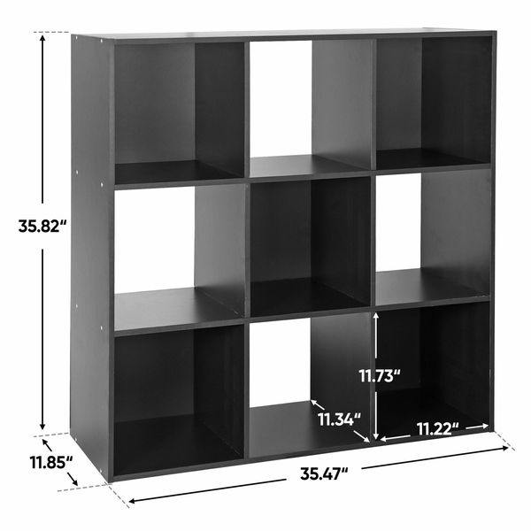 Black 9-Cube Closet Organizer Storage Shelf Save Space Bedroom Bookrack Durable