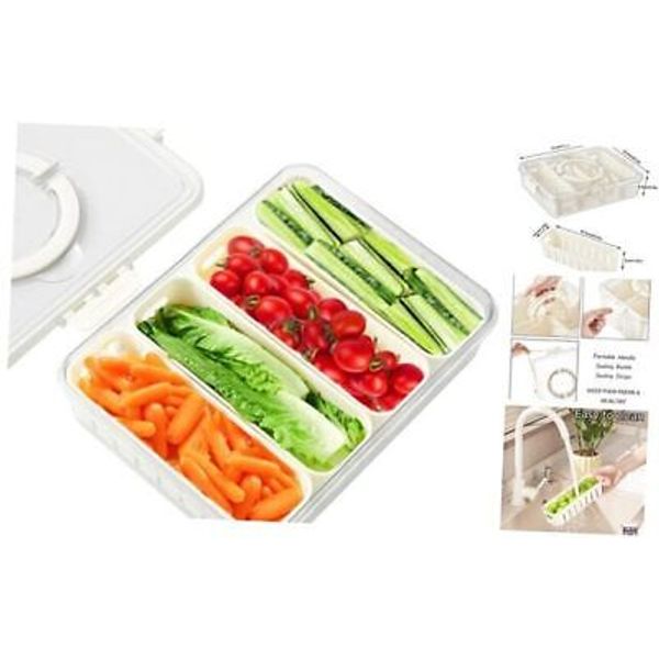 Food Tray with Lid & Handle,Divided Snack Serving Tray,Portable Snack Box