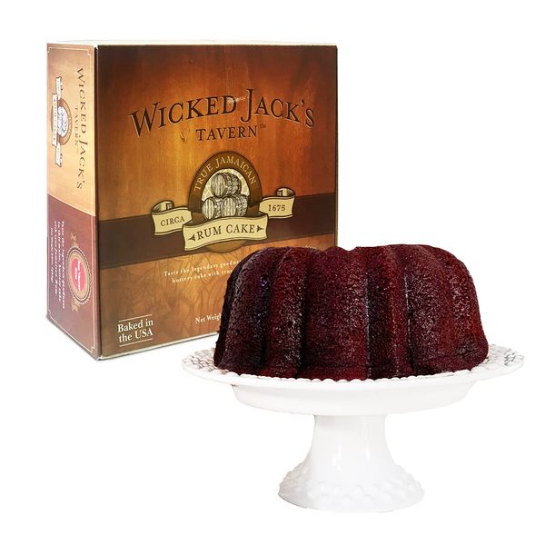 True Jamaican Rum Cake by Wicked Jack's Tavern | 20oz Red Velvet Cake for Birthday Gifts, Thank You Gifts, or Gourmet Gift Baskets | Cakes For Delivery | Liquor & Spirits Bakery & Dessert Gifts