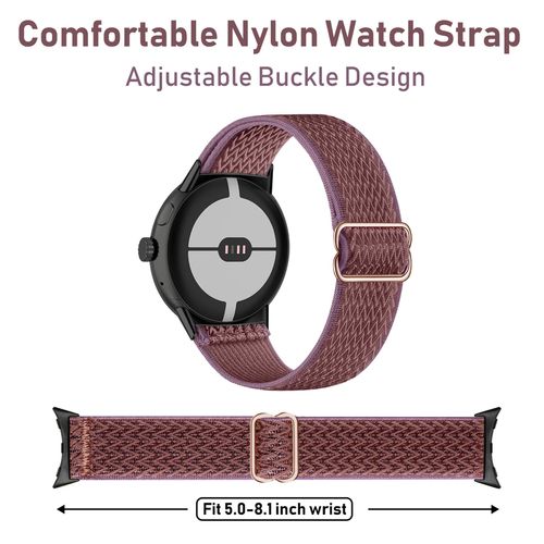 EverAct Nylon Elastic Straps Compatible with google pixel watch 2 strap/google pixel watch strap/google watch 2 strap,Elastic Adjustable Straps Replacement Wristbands-5pack
