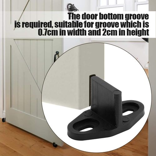 Anti Jump Floor Guide Black Coated Plastic Antique Sliding Barn Door Floor Guide Door Guide for Sliding Barn Door Bottom Gate Hardware Accessory