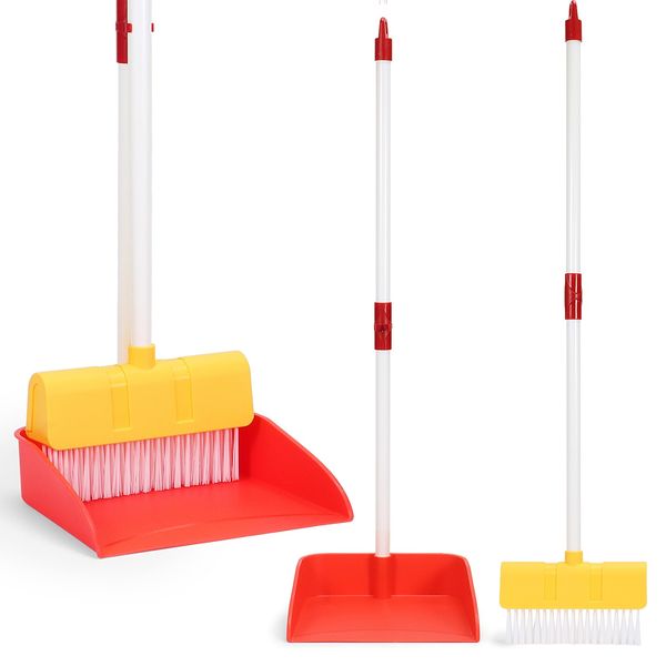 LIMIROLER Kids Cleaning Toy Set Toddlers Broom 2 Pcs - Kids Broom and Dust Pan Set for Housekeeping Pretend Play Cleaning Set, Cleaning Toys Gift for Toddlers Girls Boys Age 3-6 Years Old