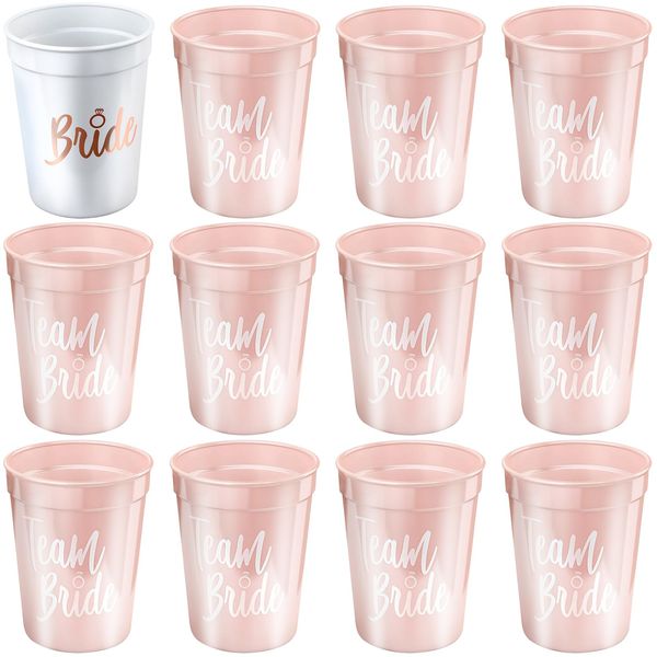 Cisolen 12 Pieces Bride Tribe Cup Bachelorette Party Cups Bride and Team Bride Cups for Bridal Shower Engagement Party Bachelorette Party Women Party