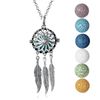 Dream Catcher Necklace Essential Oil Diffuser Aromatherapy Gift Set w/ Oils