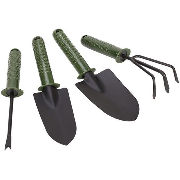 Garden Tools Set,4 Pieces Gardening Stocking Brown, Silver, Green