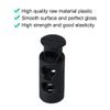 sourcing map 12pcs Spring Cord Locks Plastic End Stopper Double Hole Toggle Fastener Rope End for Drawstrings, Shoelaces, Tie-Downs, Black