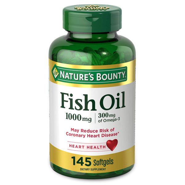 Nature's Bounty Fish Oil Omega-3 1000 mg Soft Gels, 145 Count