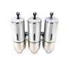 Shower Soap Dispensers - Pump Action, Lockable, Wall Mounted, Silver (Triple)