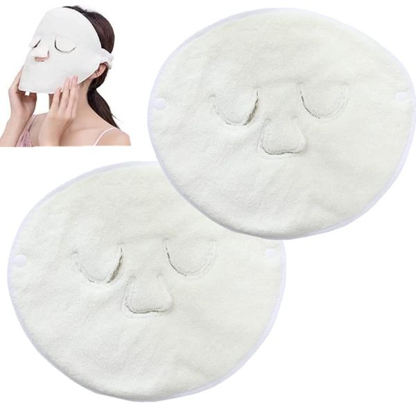 YTRUOYI 2 Pcs Hot Compress Face Towel Masks, Reusable Face Towel Facial Steamer Towel Hot and Cold Towel Beauty Skin Care Mask for Women Girls Facial Steamer