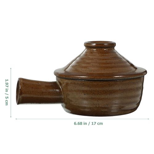 Tofficu 1 Pcs Stoneware Wave Microwave Cooker, Clay Cooking Pots, Ceramic Stew Pot, Casserole with Lid Baking Dish with Handle, Casserole Cookware Set for Dinner Banquet Party Home Kitchen Microwave