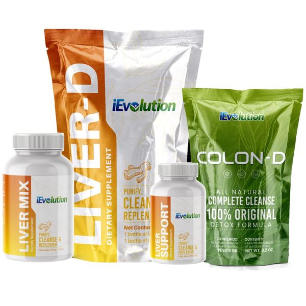 iEvolution 7D-Challenge Detox Kit, 3-Item Set - Liver-D & Colon-D, Natural Ingredients for Complete Liver and Colon Cleanse & Repair