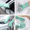 Magic Dishwashing Cleaning Sponge Gloves Reusable Silicone Brush Scrubber Gloves
