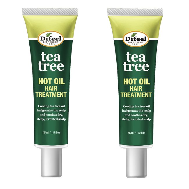 Difeel Hot Oil Hair Treatment with Tea Tree Oil 1.5 oz. (Pack of 2)