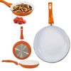 11" Non Stick Ceramic Frying Pan Orange Aluminum