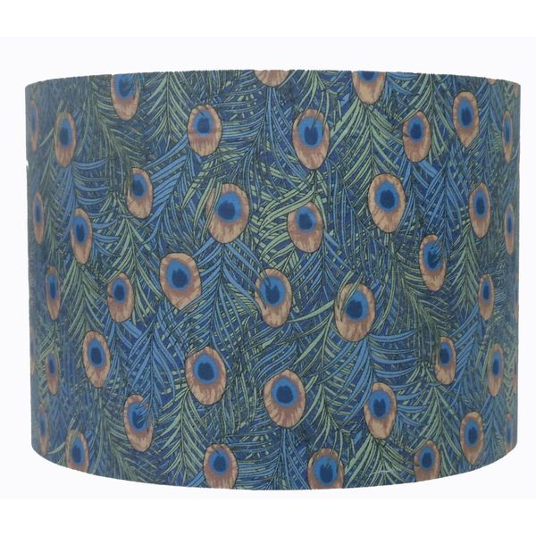 Peacock Feather Patterned Lampshade, Blue/Green (8