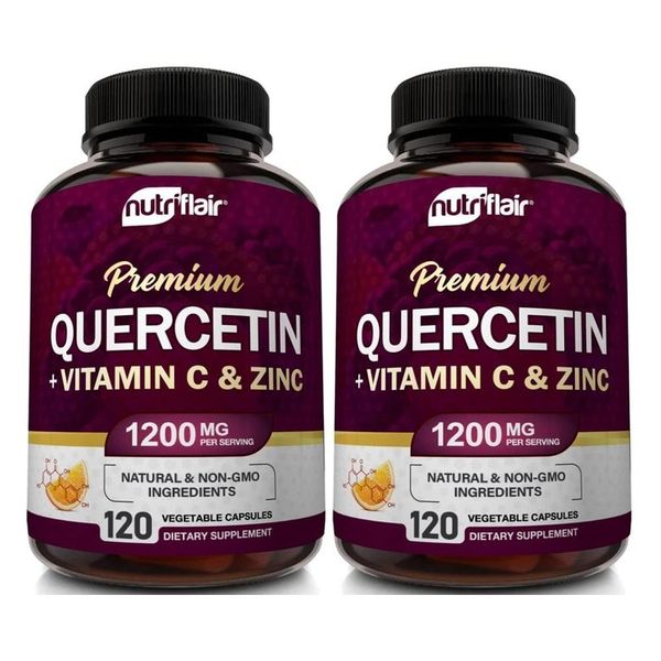 NutriFlair Quercetin Zinc Vitamin C 1200mg NutriFlair Quercetin Zinc Vitamin C 1200mg 120 capsules 2 packs