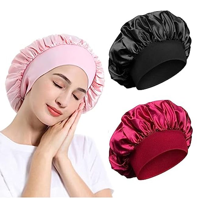 Satin Bonnet Silk Hair Bonnets for Black Women Curly Hair Wrap for Sleeping  Cap