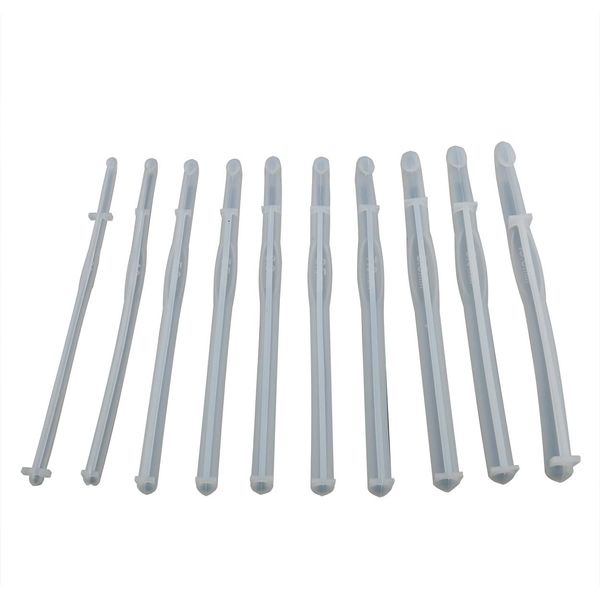 Ruiwaer 10PCS Crochet Hook Crystal Mold Knitting Sweaters Tool Knitting Needles Resin Molds Knitting Needles Resin Knitting Sweaters Tool Casting Mold Crystal Epoxy Mold for Yarn Crafts Needles Making