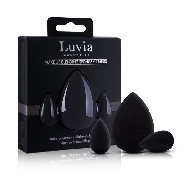 Luvia Beauty Blender Sponge Set - 3 Make-up Ei Schwämmchen In Schwarz – Super weicher Blending Schwamm In 2 Größen Für Präzises Und Großflächiges Verblenden von Kosmetik